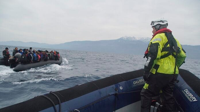 Migrants cross the Mediterranean Sea