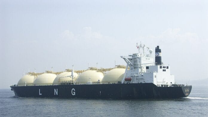 Shahamah LNG Carrier at Sea Shahamah LNG carrier transporting gas as oil prices surge above $114 amid US Iran tensions and Qatar gas attack