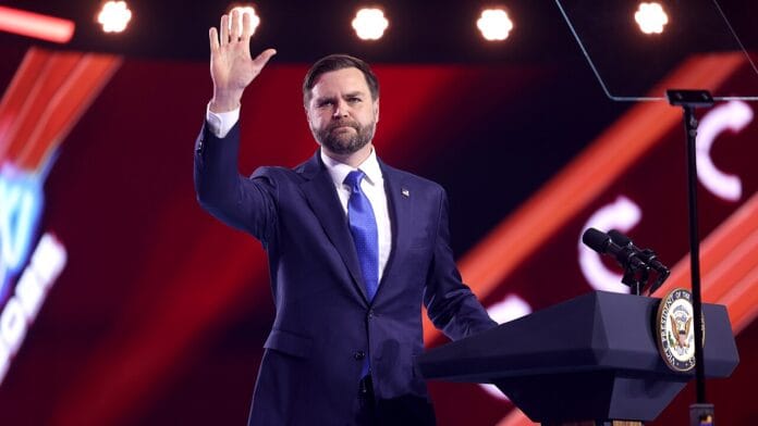 US Vice President J. D. Vance speaking during a public appearance
